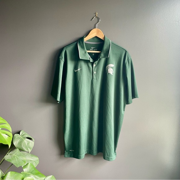 Nike Other - Nike Mens Michigan State University Spartans Dry Fit Polo In Green Size XL